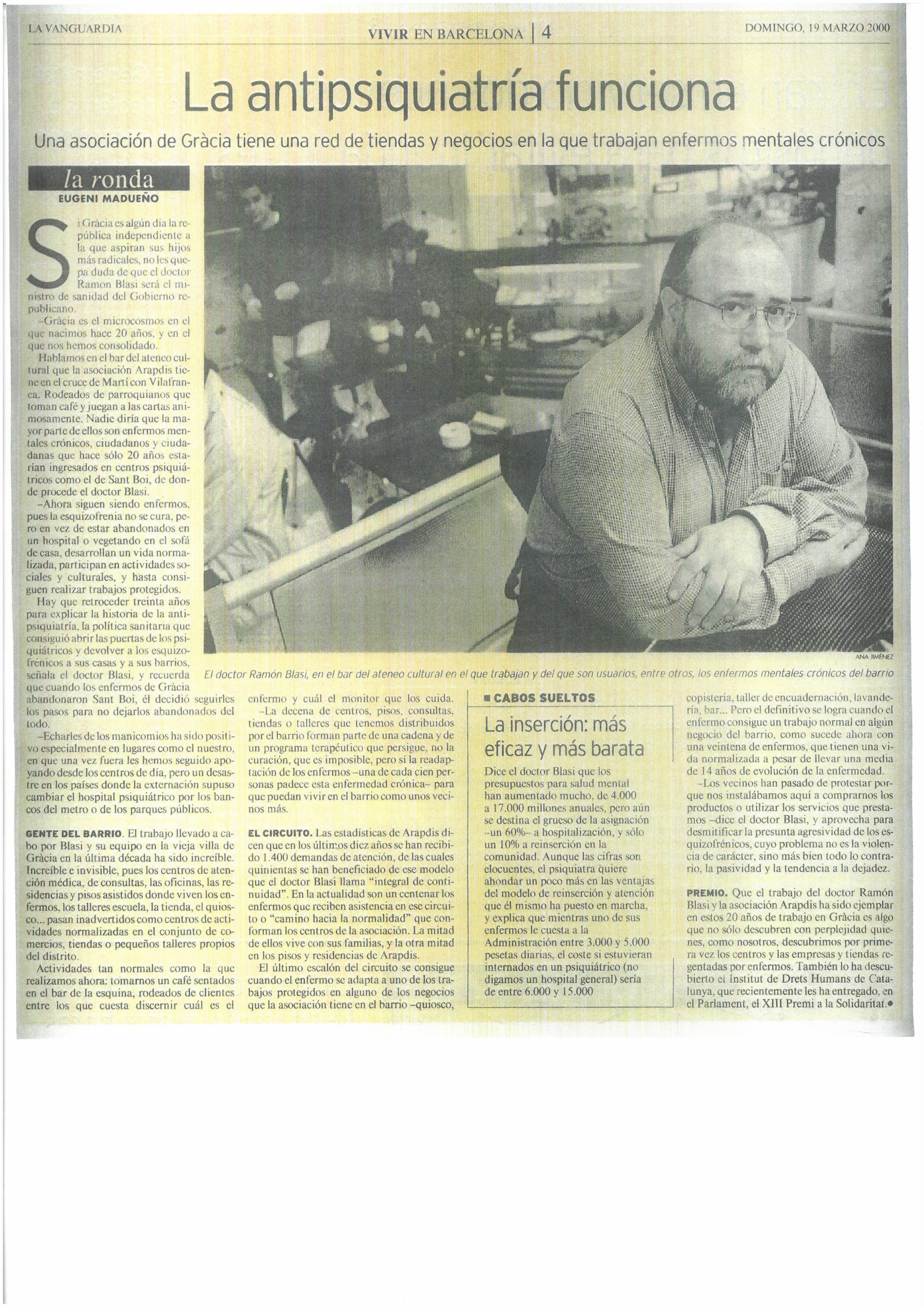 página periódico con Ramón Blasi